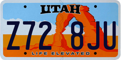 UT license plate Z728JU