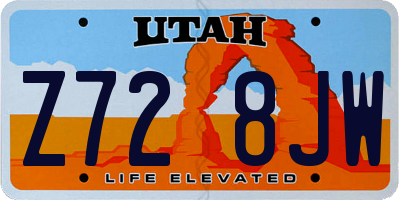 UT license plate Z728JW