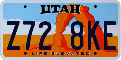 UT license plate Z728KE