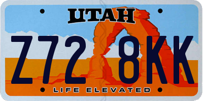 UT license plate Z728KK