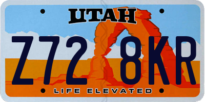 UT license plate Z728KR