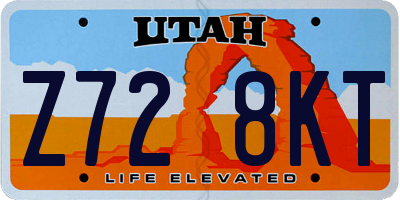 UT license plate Z728KT