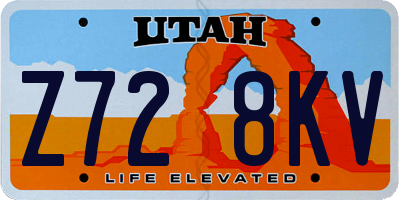 UT license plate Z728KV