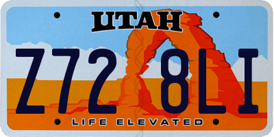 UT license plate Z728LI
