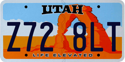 UT license plate Z728LT