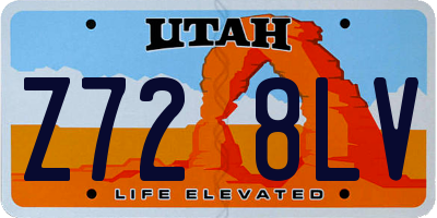 UT license plate Z728LV