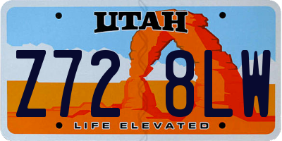 UT license plate Z728LW