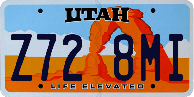 UT license plate Z728MI