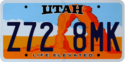 UT license plate Z728MK