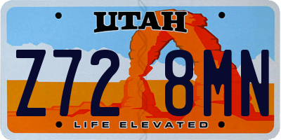 UT license plate Z728MN