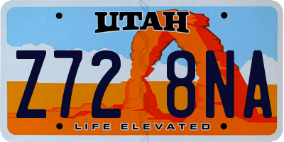 UT license plate Z728NA