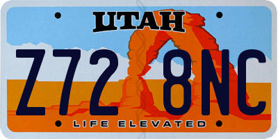 UT license plate Z728NC