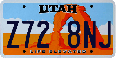 UT license plate Z728NJ