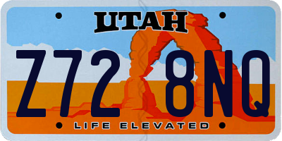 UT license plate Z728NQ