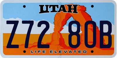 UT license plate Z728OB