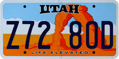 UT license plate Z728OD