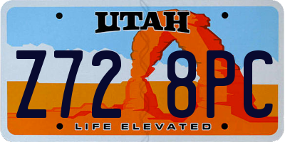 UT license plate Z728PC