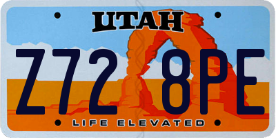 UT license plate Z728PE