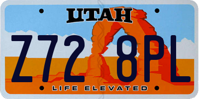 UT license plate Z728PL