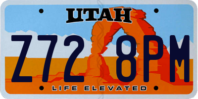 UT license plate Z728PM