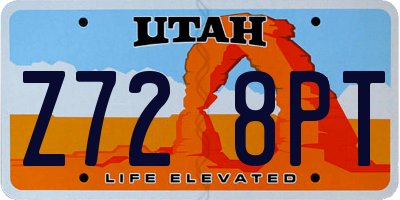 UT license plate Z728PT