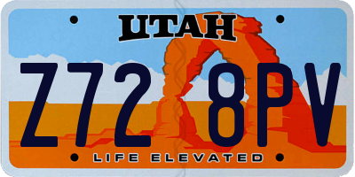 UT license plate Z728PV