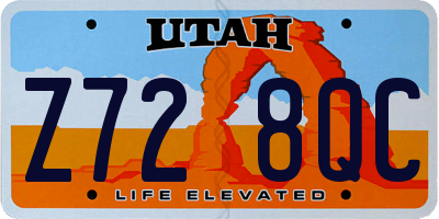 UT license plate Z728QC