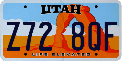UT license plate Z728QF