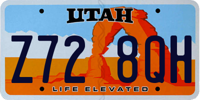 UT license plate Z728QH