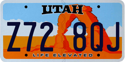 UT license plate Z728QJ