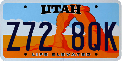 UT license plate Z728QK