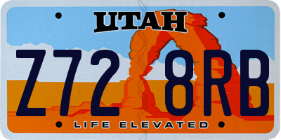 UT license plate Z728RB