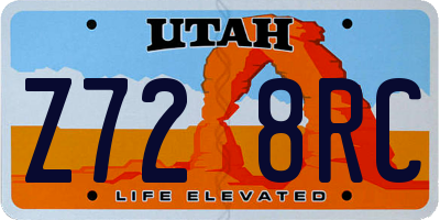 UT license plate Z728RC