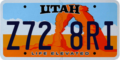 UT license plate Z728RI