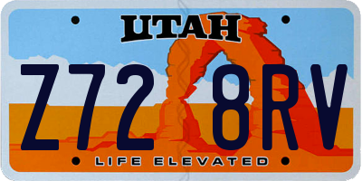 UT license plate Z728RV