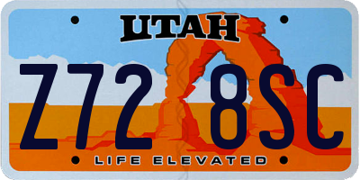 UT license plate Z728SC