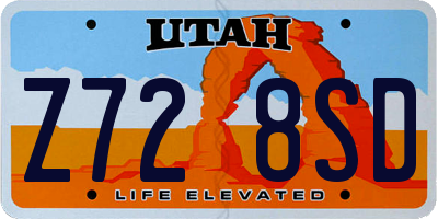 UT license plate Z728SD