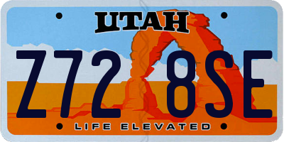 UT license plate Z728SE