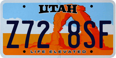 UT license plate Z728SF