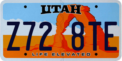 UT license plate Z728TE