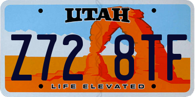 UT license plate Z728TF
