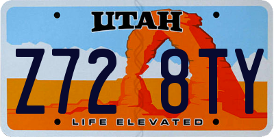 UT license plate Z728TY