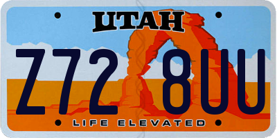 UT license plate Z728UU