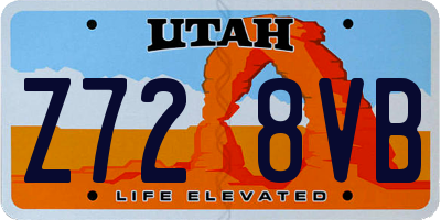 UT license plate Z728VB