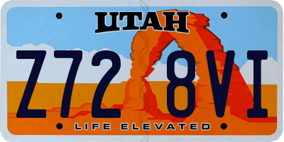 UT license plate Z728VI