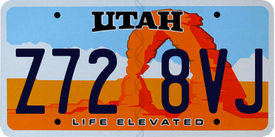 UT license plate Z728VJ