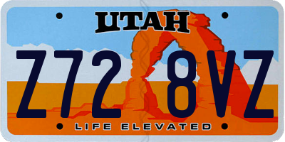 UT license plate Z728VZ