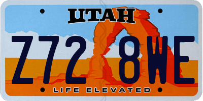 UT license plate Z728WE