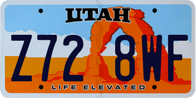 UT license plate Z728WF