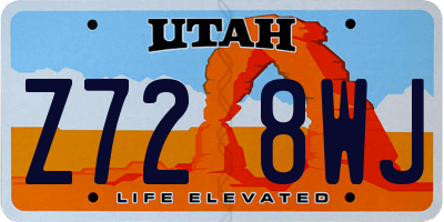 UT license plate Z728WJ